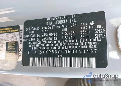 2024 Kia Telluride Sx Prestige X-Pro из США, поврежденный, VIN 5XYP5DGC0RG453467